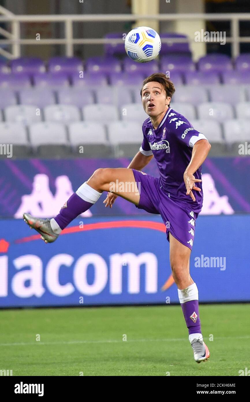 12 septembre 2020, Florence, Italie: Florence, Italie, , 12 septembre 2020, Federico Chiesa (Fiorentina) pendant Fiorentina vs Reggiana - match de football - Credit: LM/Lisa Guglielmi (Credit image: © Lisa Guglielmi/LPS via ZUMA Wire) Banque D'Images