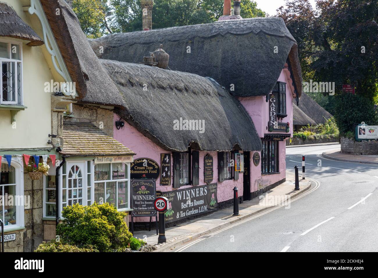 L'ancien magasin de thé de chaume dans Shanklin High Street sur l'île de wight, un ancien pub de chaume Banque D'Images