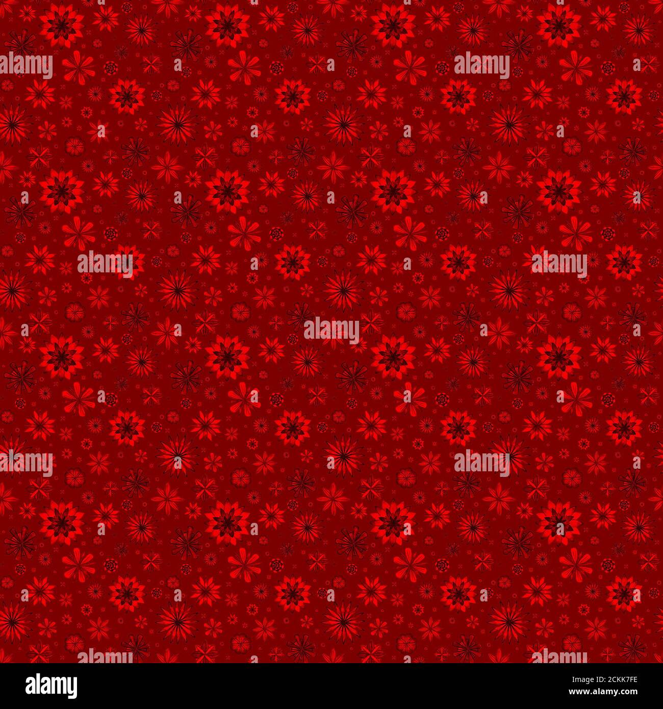 Aquarelle sans couture romantique mandala abstrait fleurs motif floral sur fond rouge. Illustration aquarelle lumineuse. Texture de style boho. Imprimer pour Banque D'Images