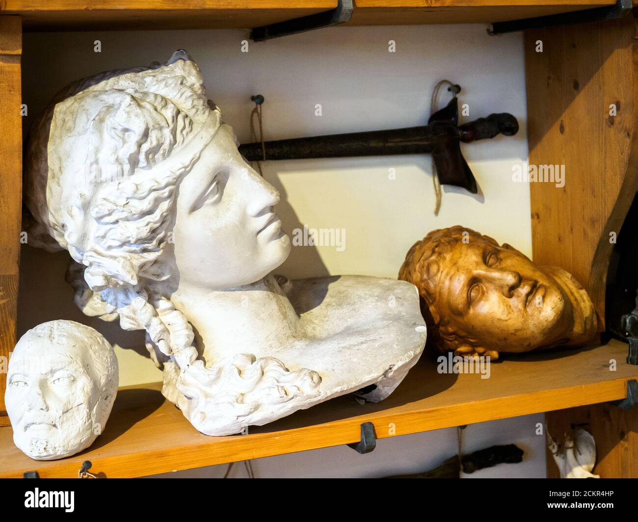 Les objets dans le grand studio de la Rembrandthuis (maison de Rembrandt) Museum - Amsterdam, Pays-Bas Banque D'Images