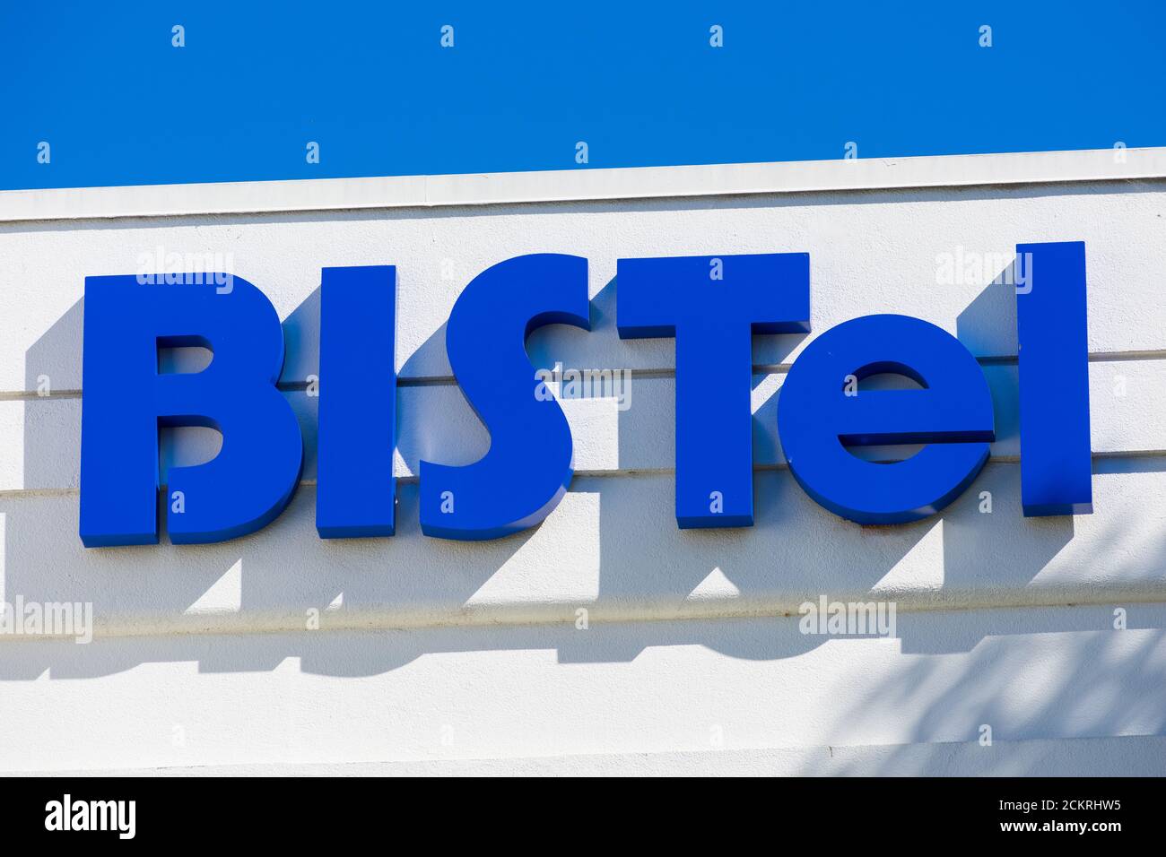BISTel signe au bureau de la société dans la Silicon Valley. BISTel a son siège social à Séoul, Corée du Sud - Santa Clara, Californie, États-Unis - octobre 2019 Banque D'Images