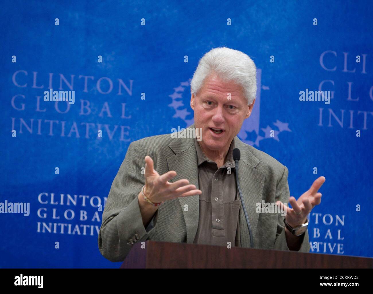 Austin, TX 14 février 2009 : l'ancien président Bill Clinton accueille la deuxième université Clinton Global Initiative annuelle, une conférence réunissant plus de 1,000 étudiants pour prendre des mesures sur les défis mondiaux tels que la pauvreté, la faim, l'énergie, le changement climatique et la santé mondiale. ©Bob Daemmrich Banque D'Images