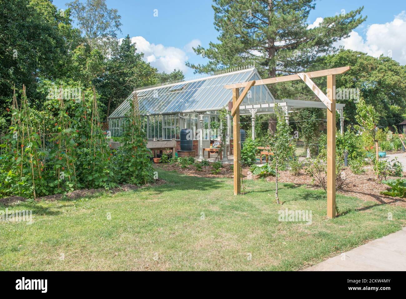 Maison en verre, structure de jardin, Banque D'Images