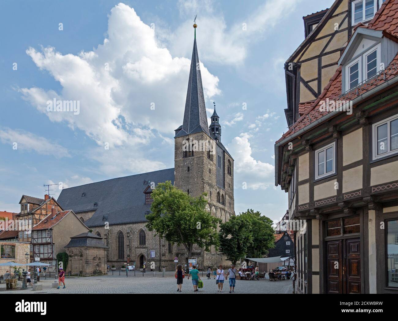 Eglise St Benediktii, Quedlinburg, patrimoine culturel mondial de l'UNESCO, Saxe Anhalt, Allemagne Banque D'Images