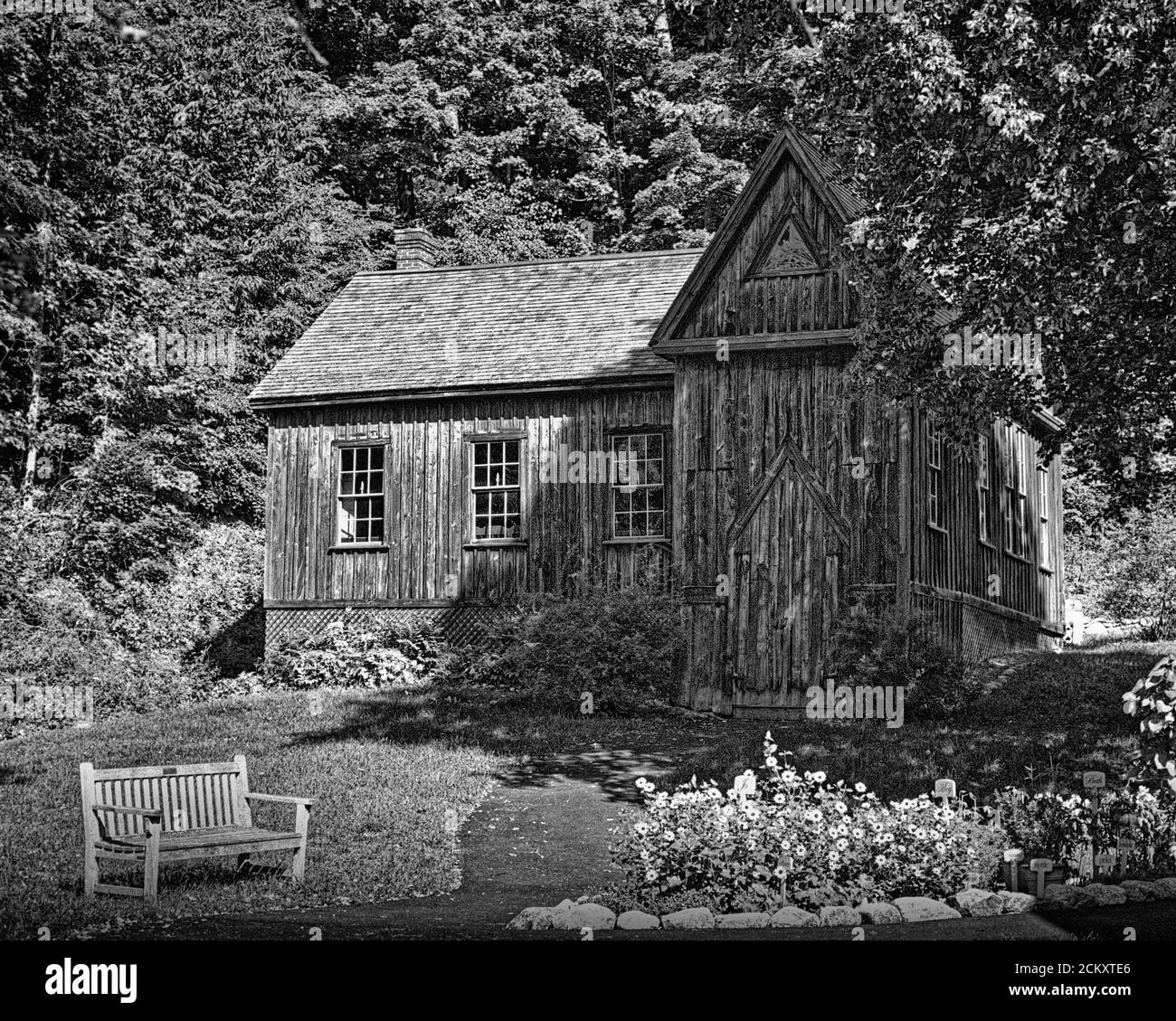 L'école d'été pour adultes fondée en 1879 a été construite sur les idéaux de l'Académie de Platon. Il s'assit sur la colline derrière Orchard House (maison de Louisa May Alcott) Banque D'Images