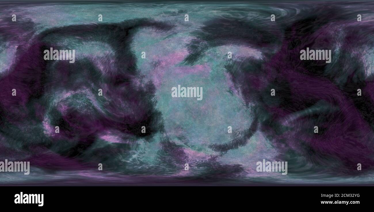 Rendu 3D du nuage nébulaire dans l'espace profond. Couleurs pourpre et bleu avec étoiles Banque D'Images