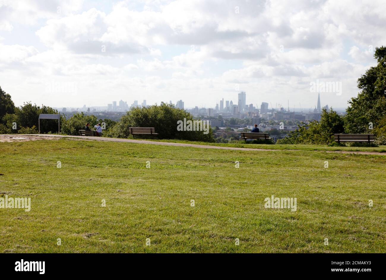 Horizon du centre de Londres depuis Parliament Hill, Hampstead Heath, Londres, Royaume-Uni Banque D'Images