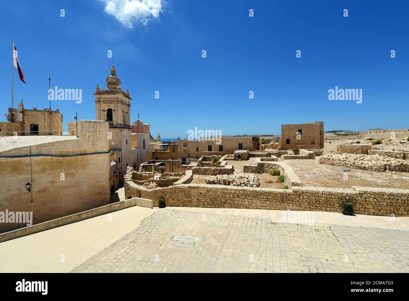 Iċ-Ċittadella à Victoria, Gozo, Malte. Banque D'Images