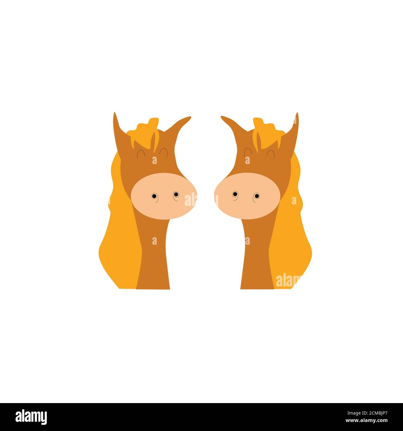 Mignon cheval de dessin animé . La tête d'un cheval de dessin animé . Illustration Banque D'Images