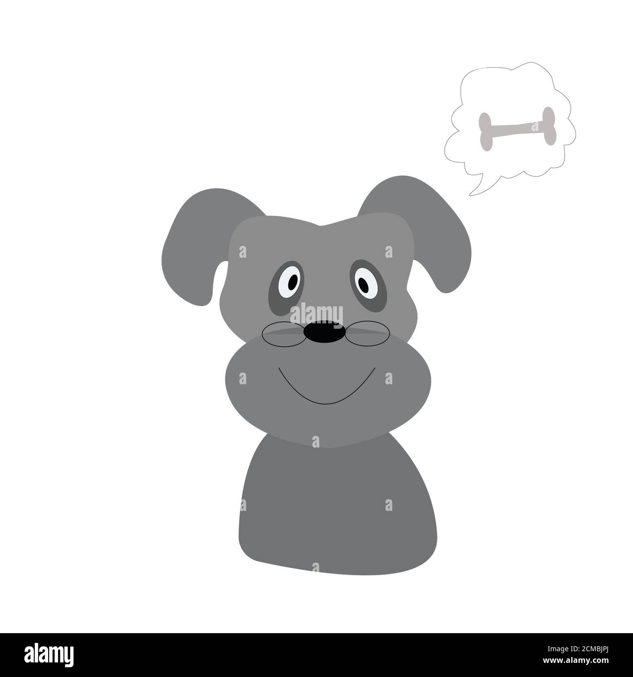 Mignon chien de dessin animé . La tête d'un chien de dessin animé . Illustration Banque D'Images