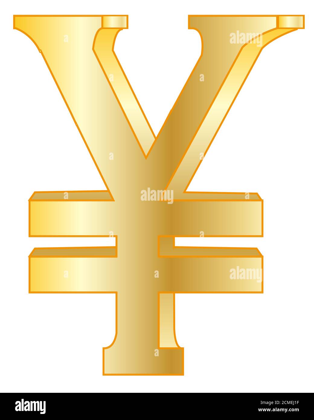 Symbole devise japonaise dorée Banque D'Images