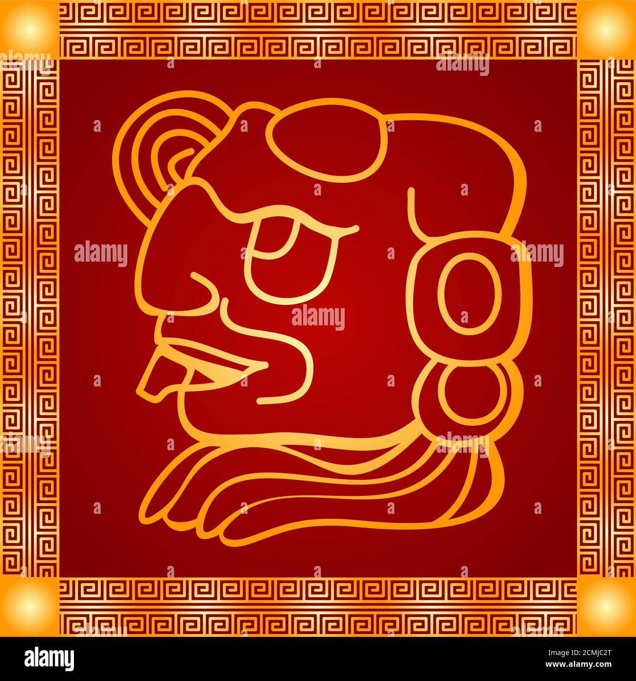 Ensemble de décorations symboliques pour les indiens d'Amérique, les Mayas et les aztèques Banque D'Images