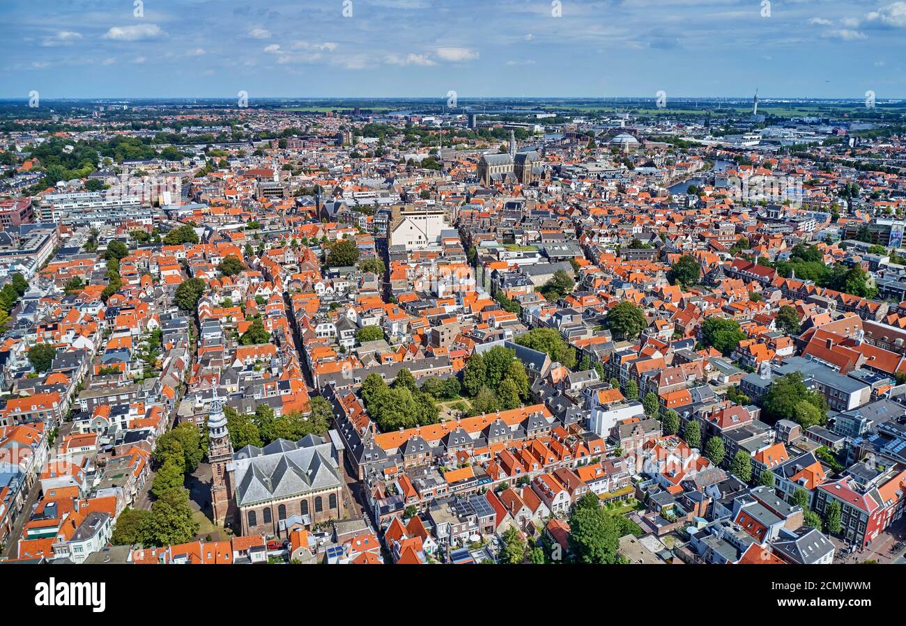 Pays-Bas, Haarlem - 17-08-2020: Vue d'en haut sur la ville de Haarlem Banque D'Images