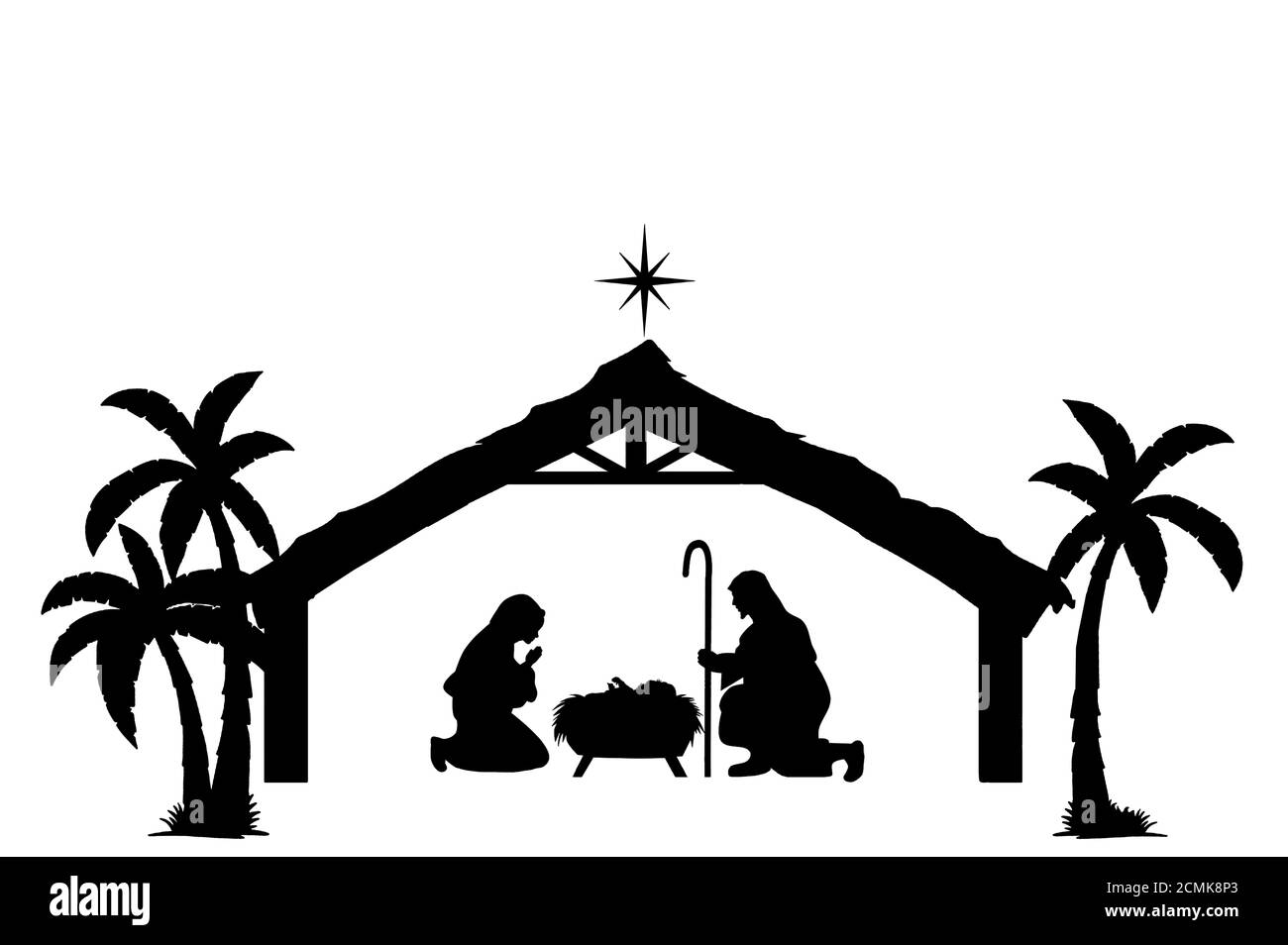 Silhouette de Nativité Banque D'Images