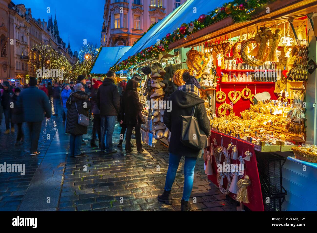République tchèque, Prague, la vieille ville, Stare Mesto, place de la vieille ville, Staromestske namestí, marchés de Noël Banque D'Images