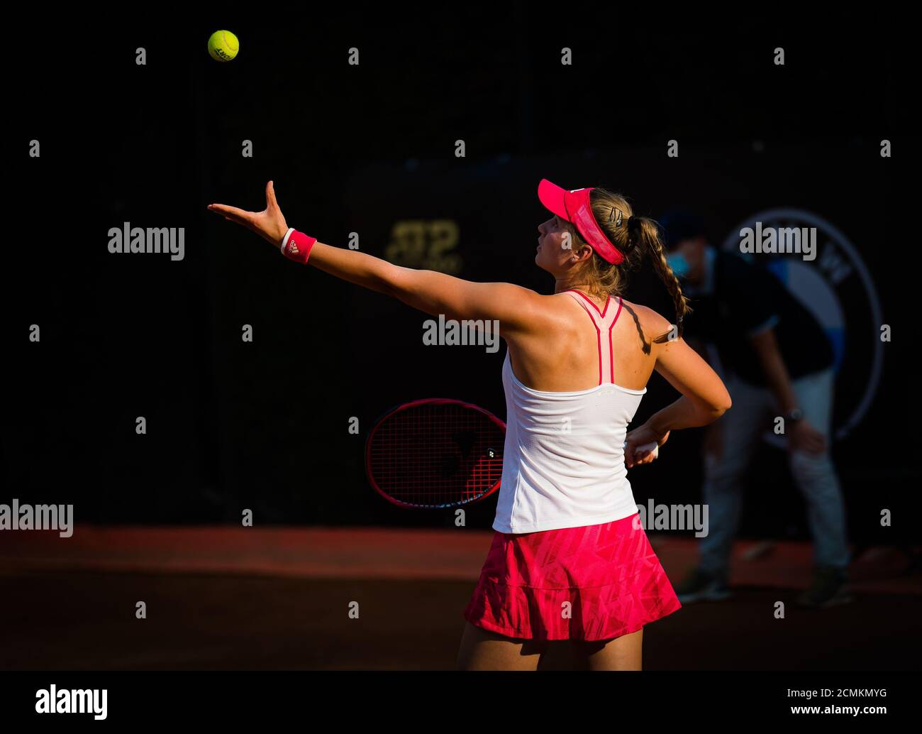 Elena Rybakina, du Kazakstan, en action lors de son deuxième tour de match Au 2020 Internazionali BNL d'Italia WTA Premier 5 tennis Tournoi le Septtemb Banque D'Images