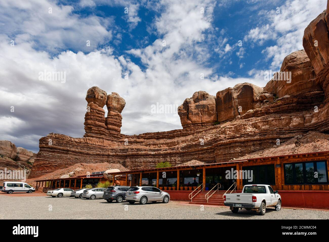 Twin Rocks Trading post and Restaurant, Utah, États-Unis Banque D'Images