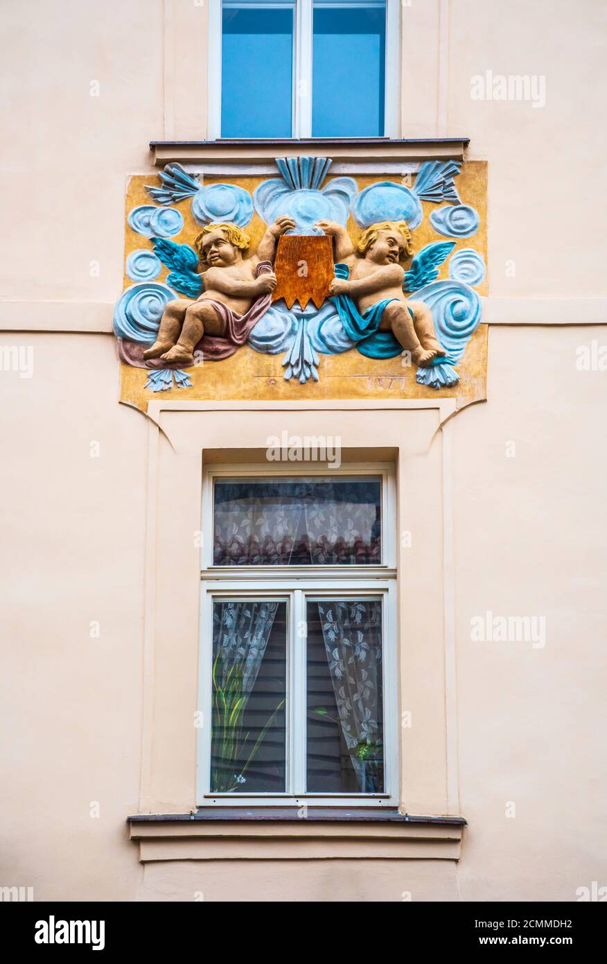 République tchèque, Prague, Mala Strana, Nerudova enseignes Banque D'Images