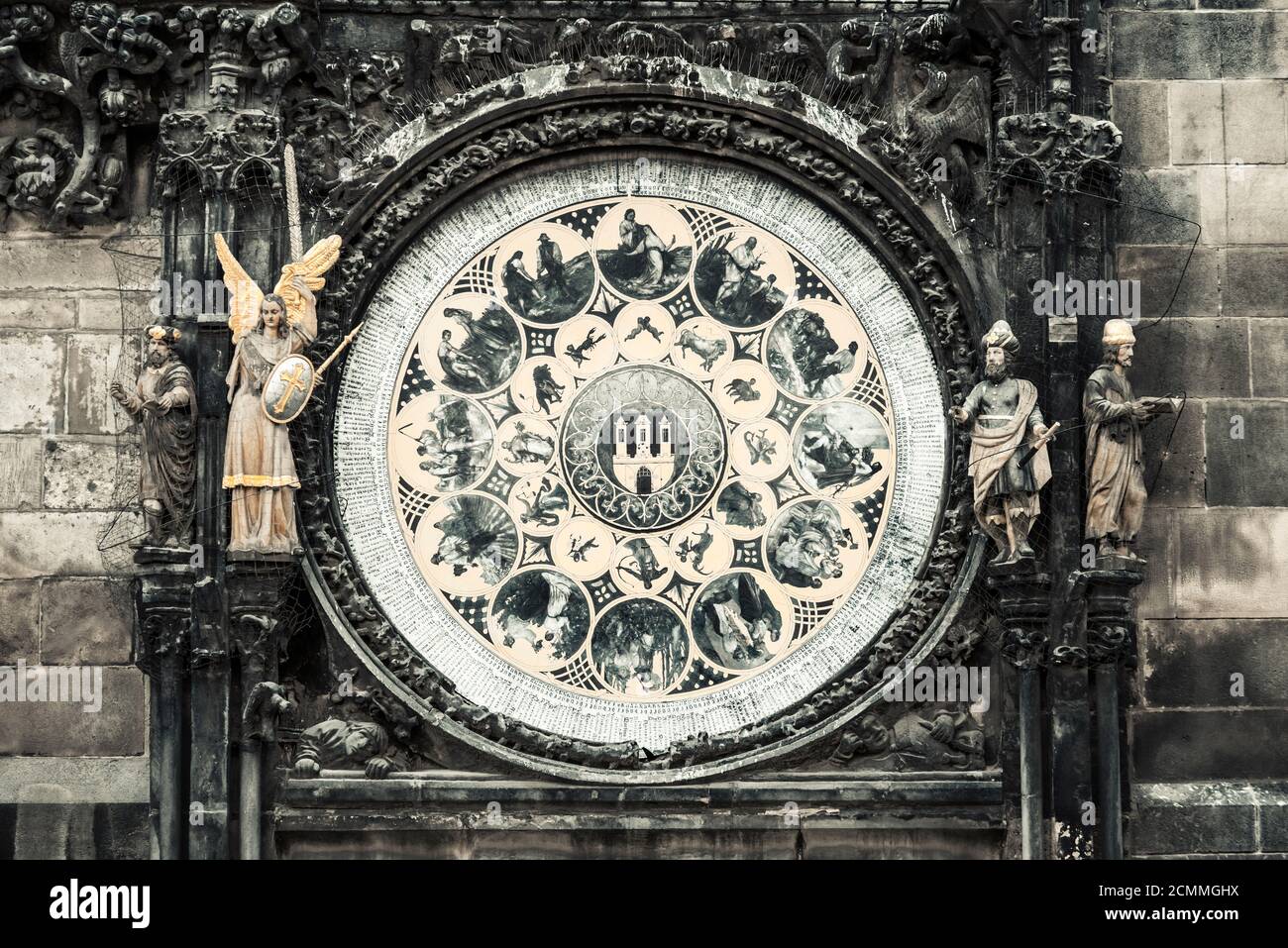 République Tchèque, Prague, Vieille ville, Stare Mesto, place de la Vieille ville, Staromestske namestí, horloge astronomique Banque D'Images