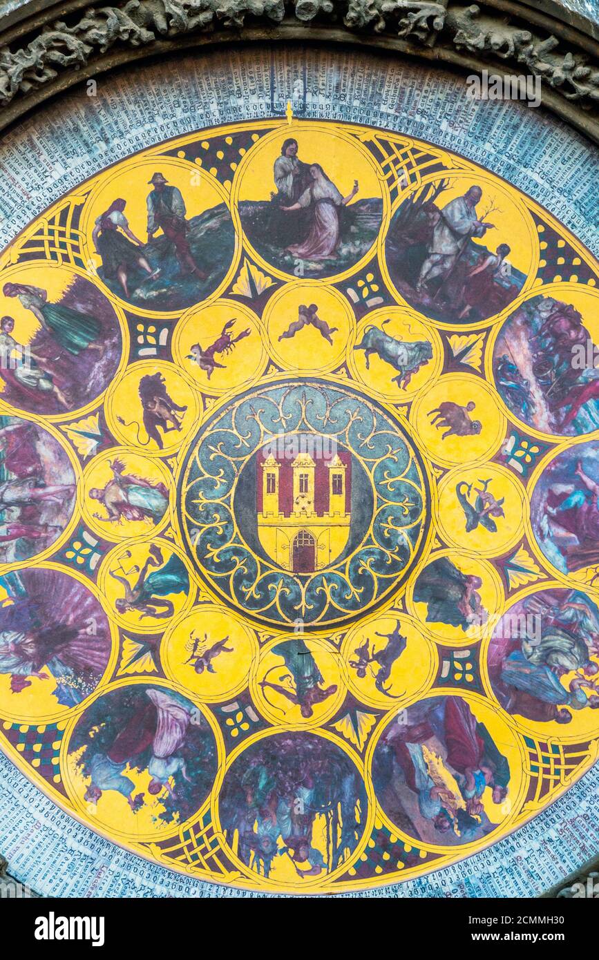 République Tchèque, Prague, Vieille ville, Stare Mesto, place de la Vieille ville, Staromestske namestí, horloge astronomique Banque D'Images