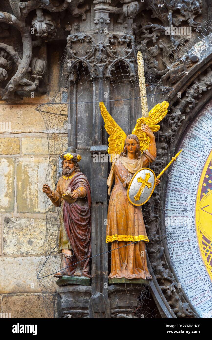 République Tchèque, Prague, Vieille ville, Stare Mesto, place de la Vieille ville, Staromestske namestí, horloge astronomique Banque D'Images