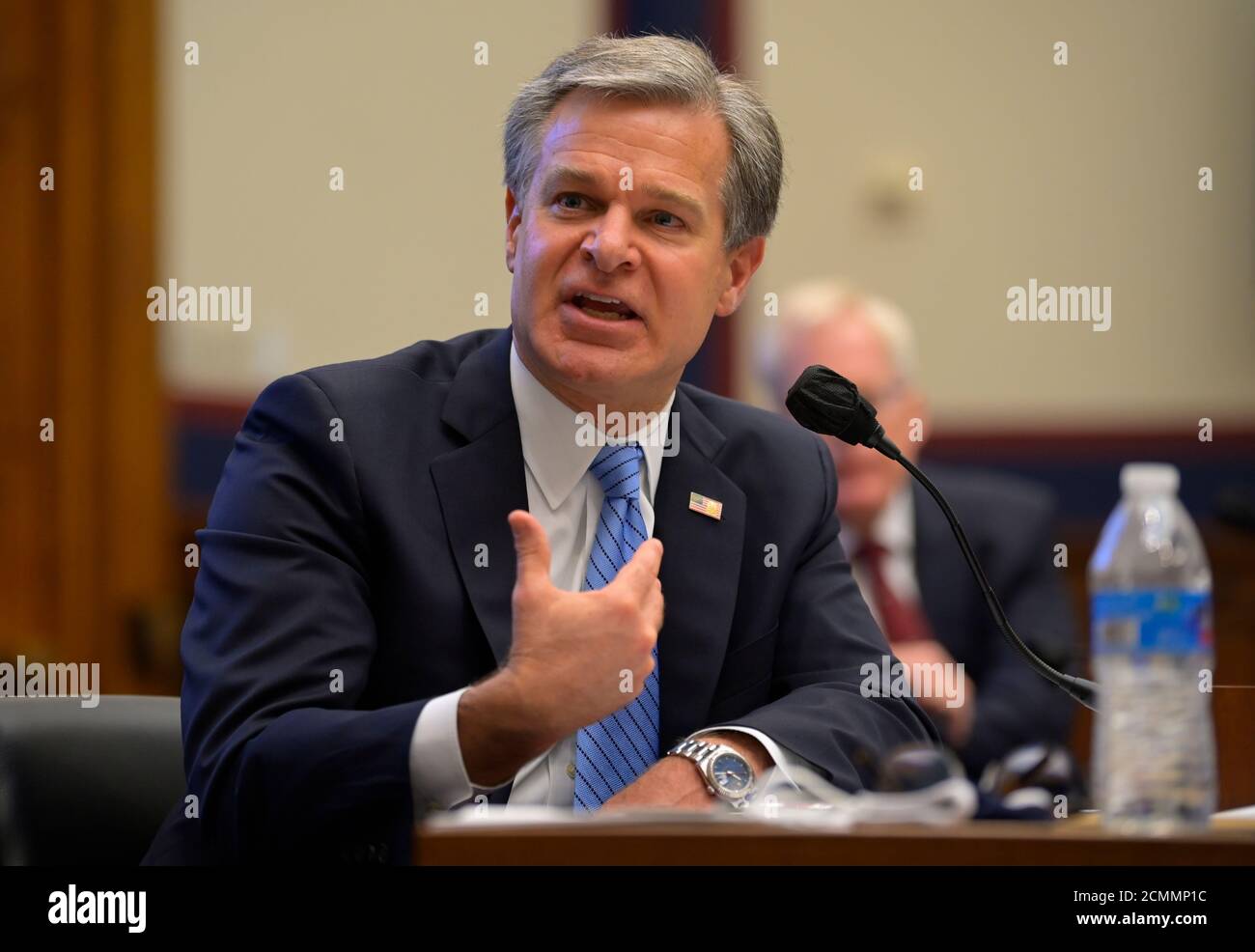 Christopher Wray, directeur du FBI, témoigne devant le Comité de la Chambre sur la sécurité intérieure à Washington, DC, le 17 septembre 2020. Crédit: John McDonnell / Pool via CNP | utilisation dans le monde entier Banque D'Images