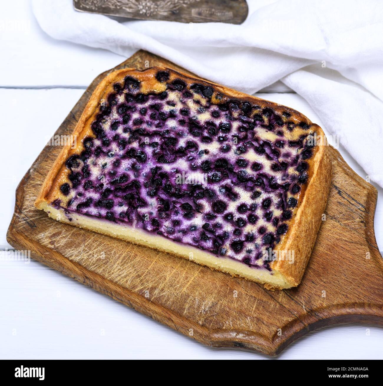 Gâteau de fromage blanc et myrtilles Banque D'Images