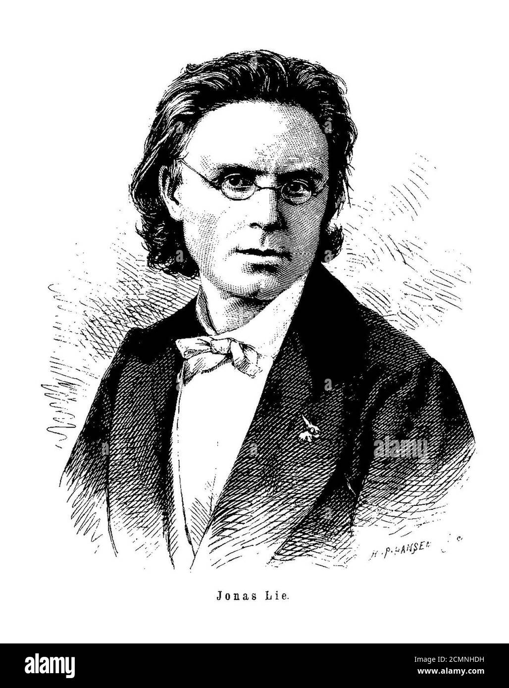 Jonas lie (gravure de H P Hansen). Banque D'Images