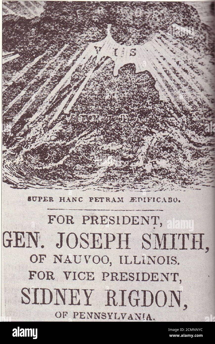 Brochure de l'élection présidentielle de Joseph Smith, 1844. Banque D'Images