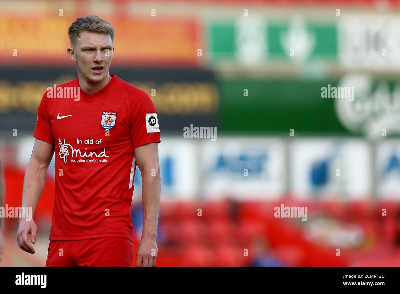 Wrexham pays de Galles Royaume-Uni. 17 septembre 2020. Wrexham, Royaume-Uni. 17 septembre 2020. Declan Poole de Connah's Quay Nomads regarde dessus. Deuxième tour de qualification de l'UEFA Europa League, Connah's Quay Nomads (pays de Galles) contre FC Dinamo Tbilissi (Géorgie) au champ de courses de Wrexham, pays de Galles, le jeudi 17 septembre 2020. Cette image ne peut être utilisée qu'à des fins éditoriales. Utilisation éditoriale uniquement, licence requise pour une utilisation commerciale. Aucune utilisation dans les Paris, les jeux ou les publications d'un seul club/ligue/joueur. Crédit: Andrew Orchard photographie sportive/Alamy Live News Banque D'Images