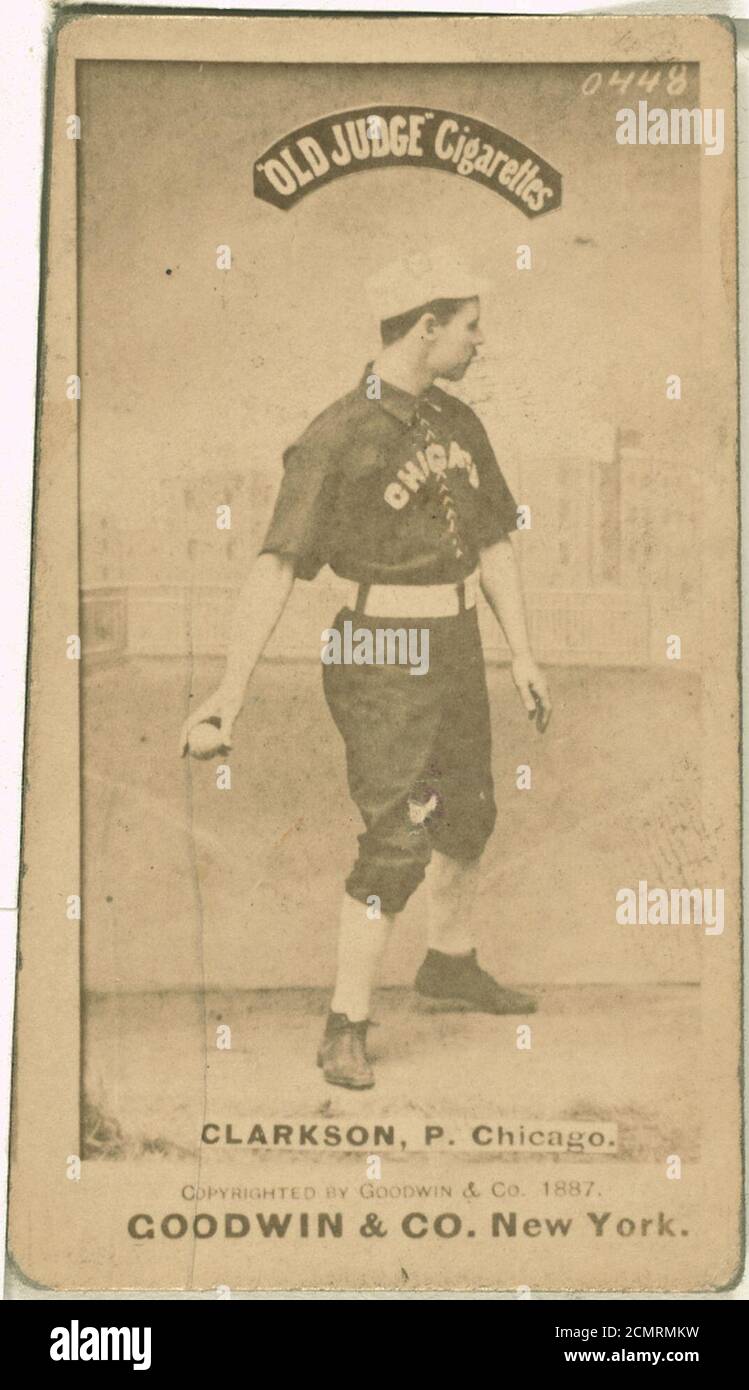 John Clarkson, Chicago bas blancs, portrait carte de base-ball Banque D'Images