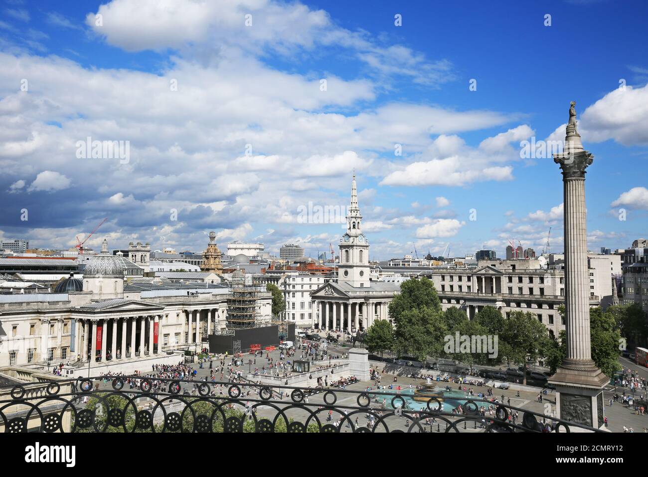 Vue aérienne de Trafalgar Square Banque D'Images