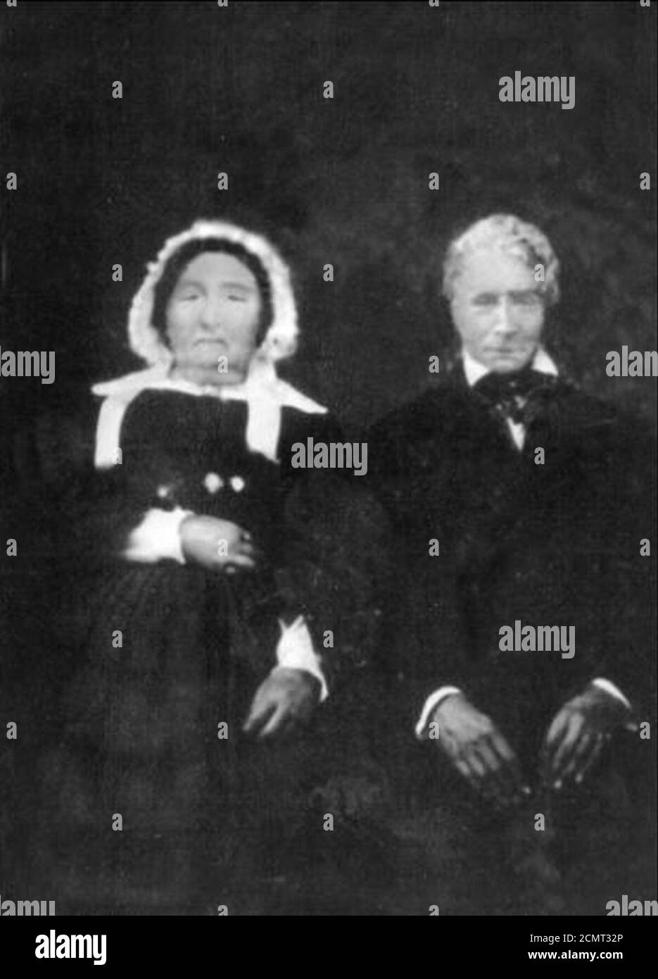 Joseph Plumb Martin et femme peinture de portrait du XIXe siècle. Banque D'Images