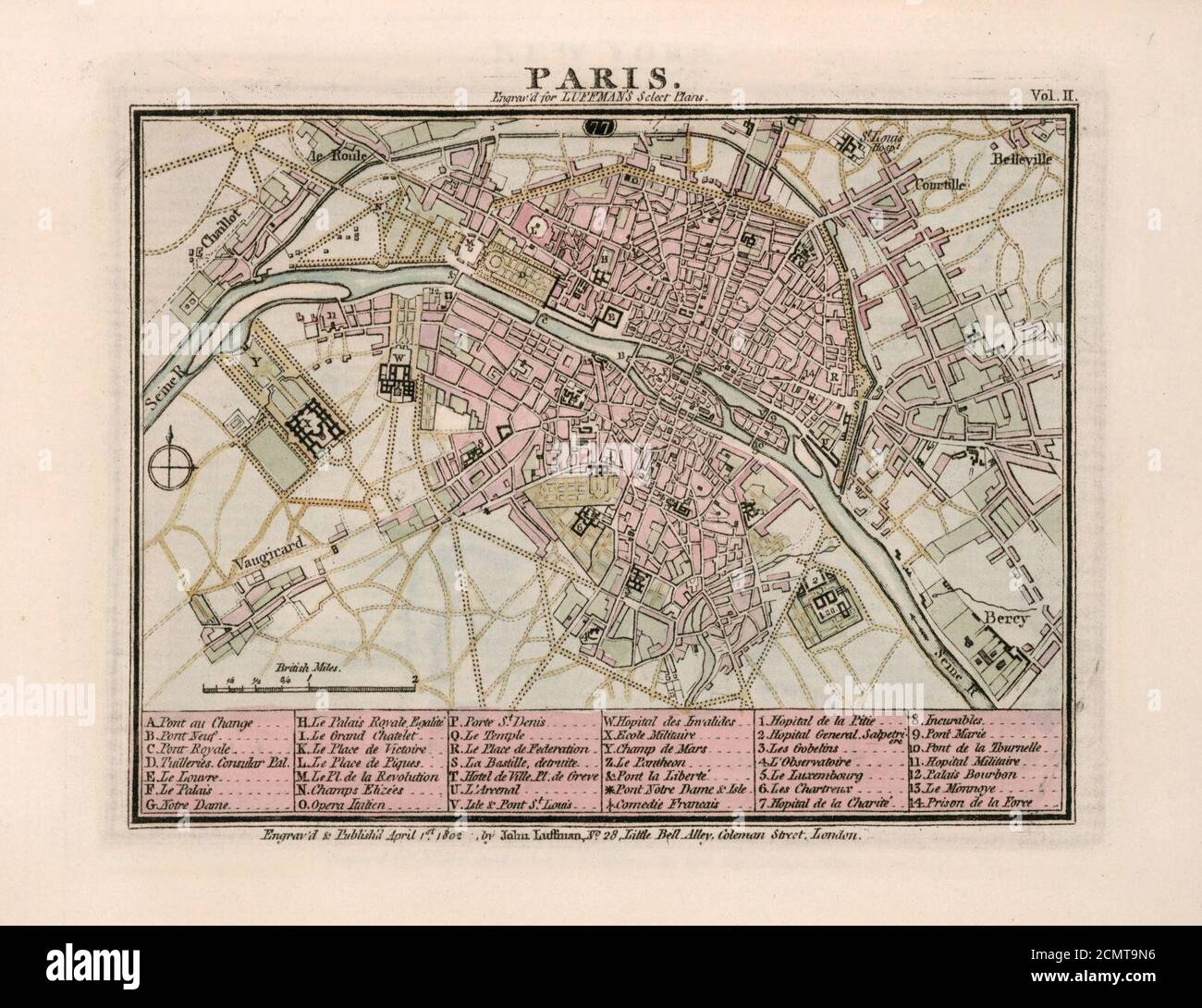 John Luffman, Sélectionner les plans des principales villes, ports, forts... - Paris, 1802 - David Rumsey. Banque D'Images