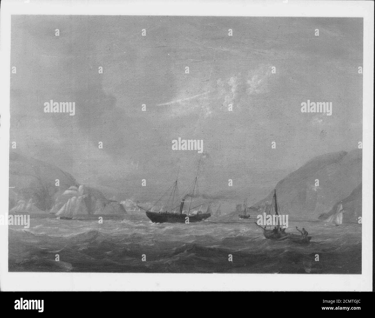 John Christian Schetky (1778-1874) - le Royal Yacht quitte Dartmouth Banque D'Images