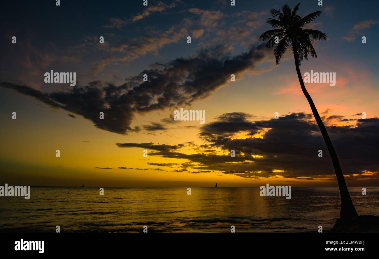 magnifique coucher de soleil des caraïbes Banque D'Images
