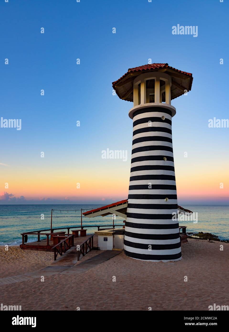 phare soleil mer des caraïbes Banque D'Images