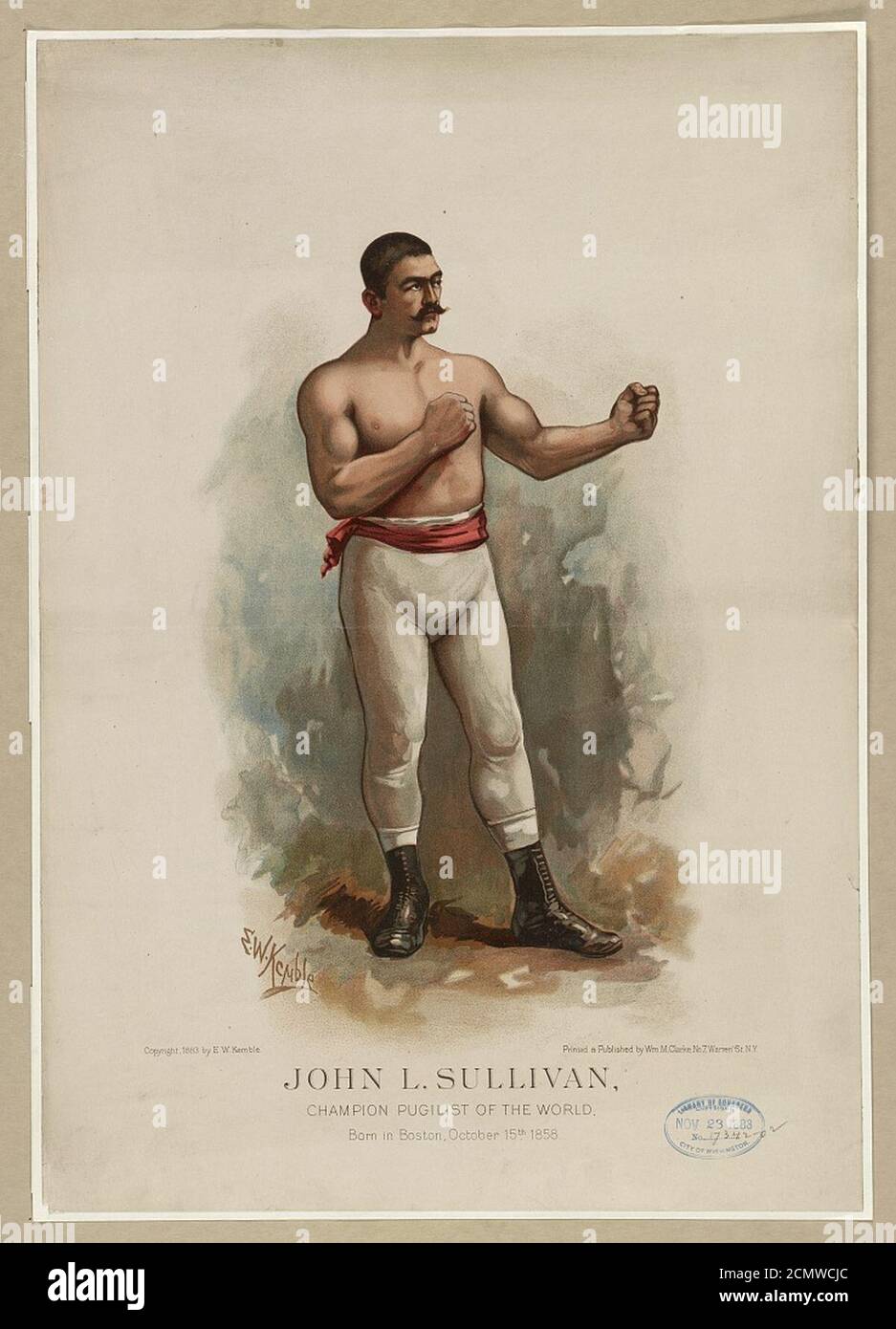 John L. Sullivan, champion du monde de pugilat Banque D'Images
