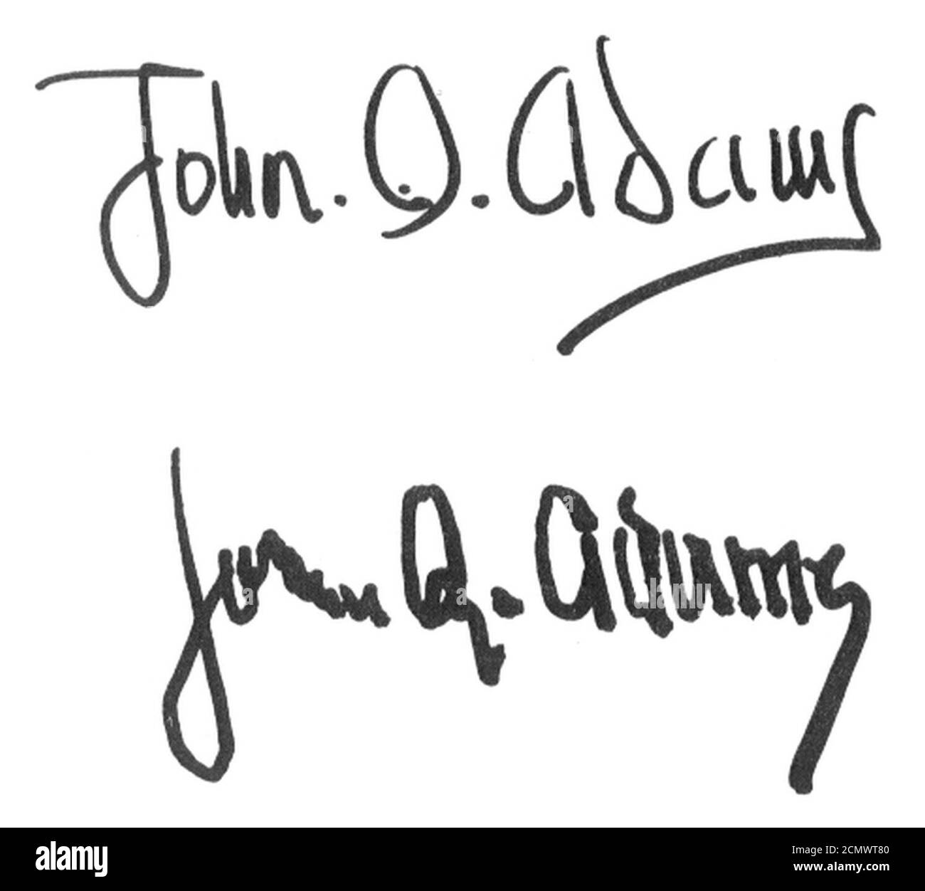 John Quincy Adams signatures. Banque D'Images