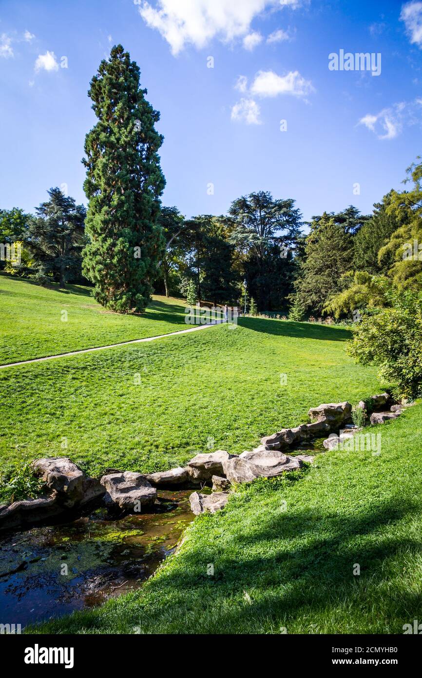 Parc Buttes-Chaumont, Paris Banque D'Images