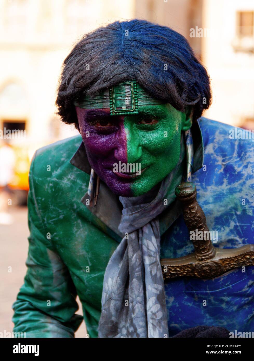 Street artiste mime à Prague Banque D'Images