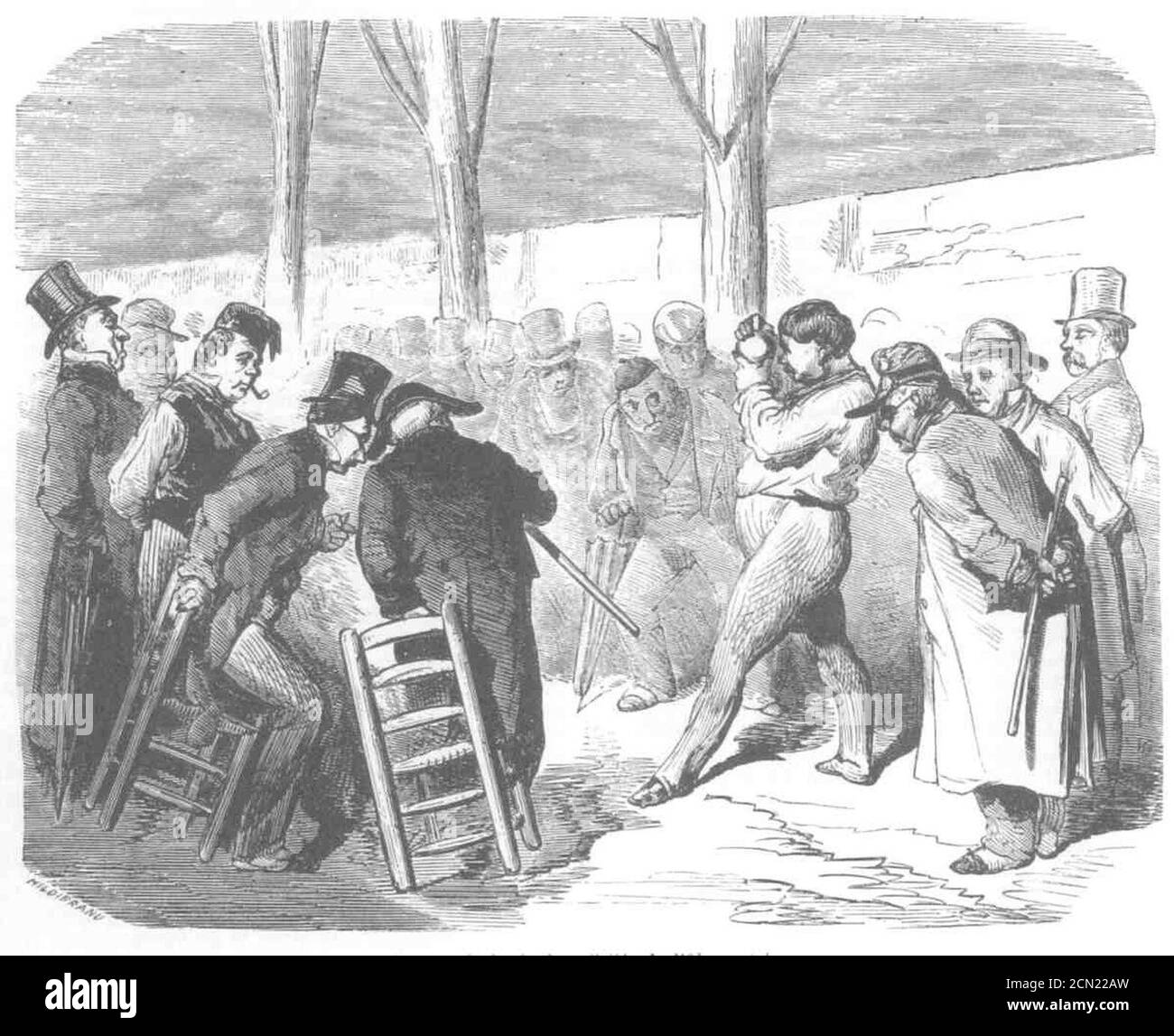 Jeux de boules par Gustave doré. Banque D'Images