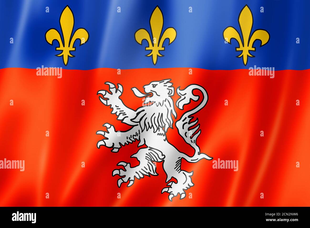 Drapeau de la ville de Lyon, France Banque D'Images