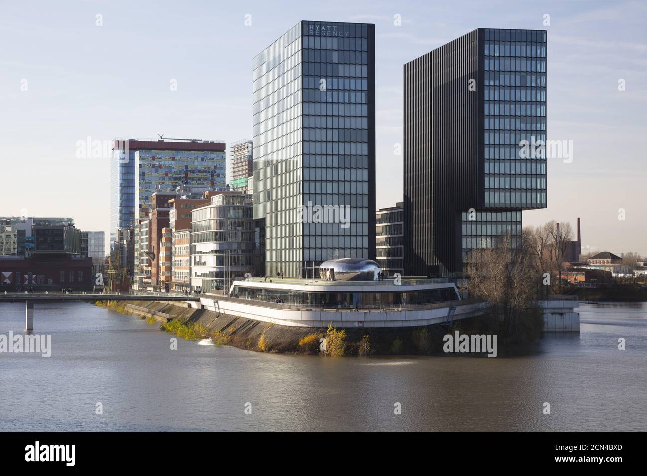 Hôtel Hyatt au Media Harbour Düsseldorf Banque D'Images