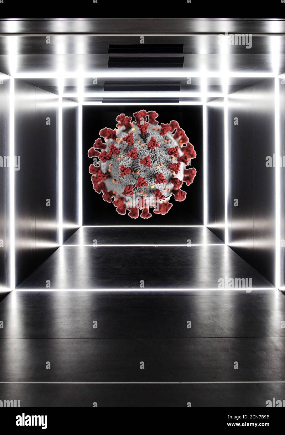 Montage photo, chemin vers le coronavirus, Allemagne Banque D'Images