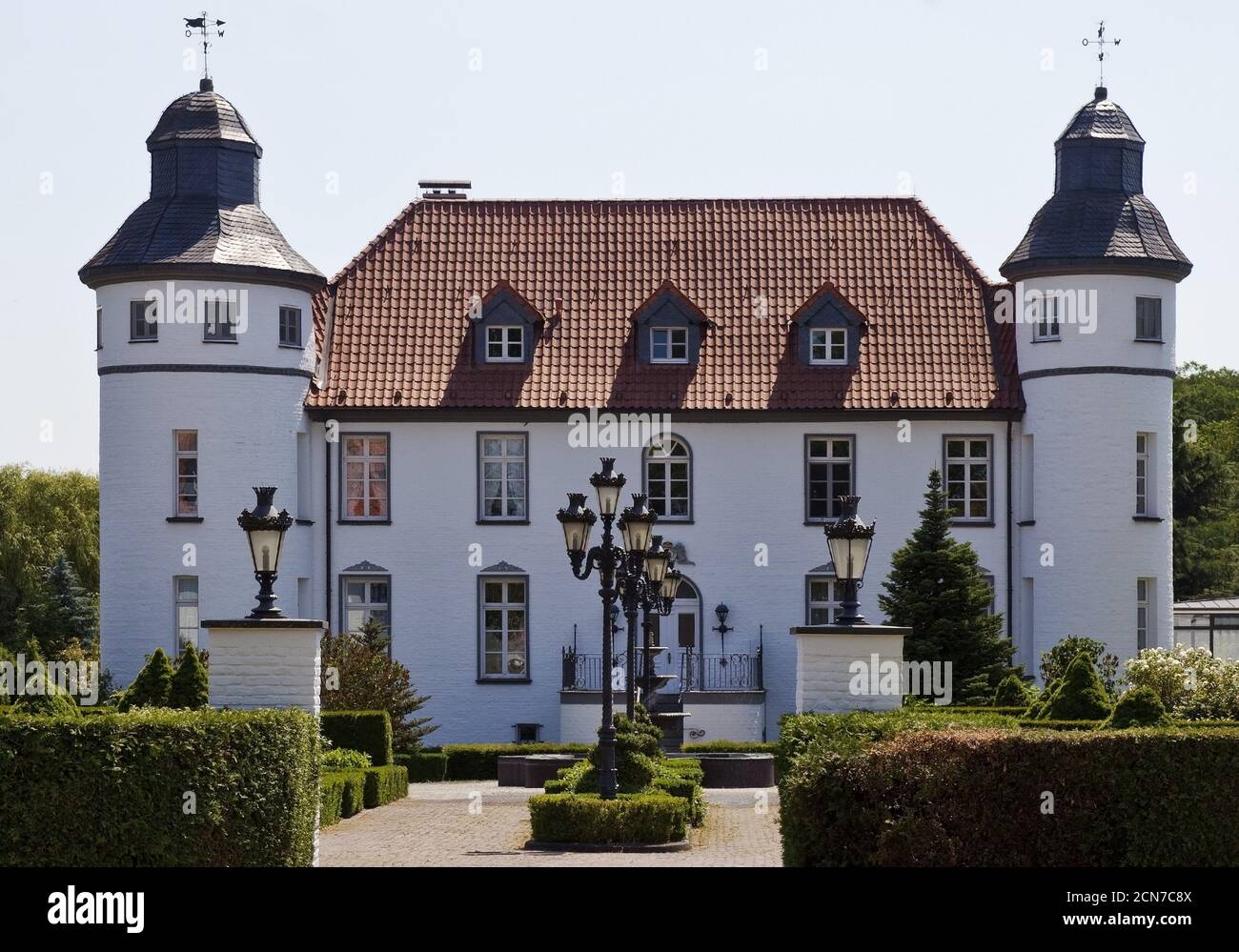 Château de Dieprham, Kamp-Lintfort, région de la Ruhr, Rhénanie-du-Nord-Westphalie, Allemagne, Europe Banque D'Images