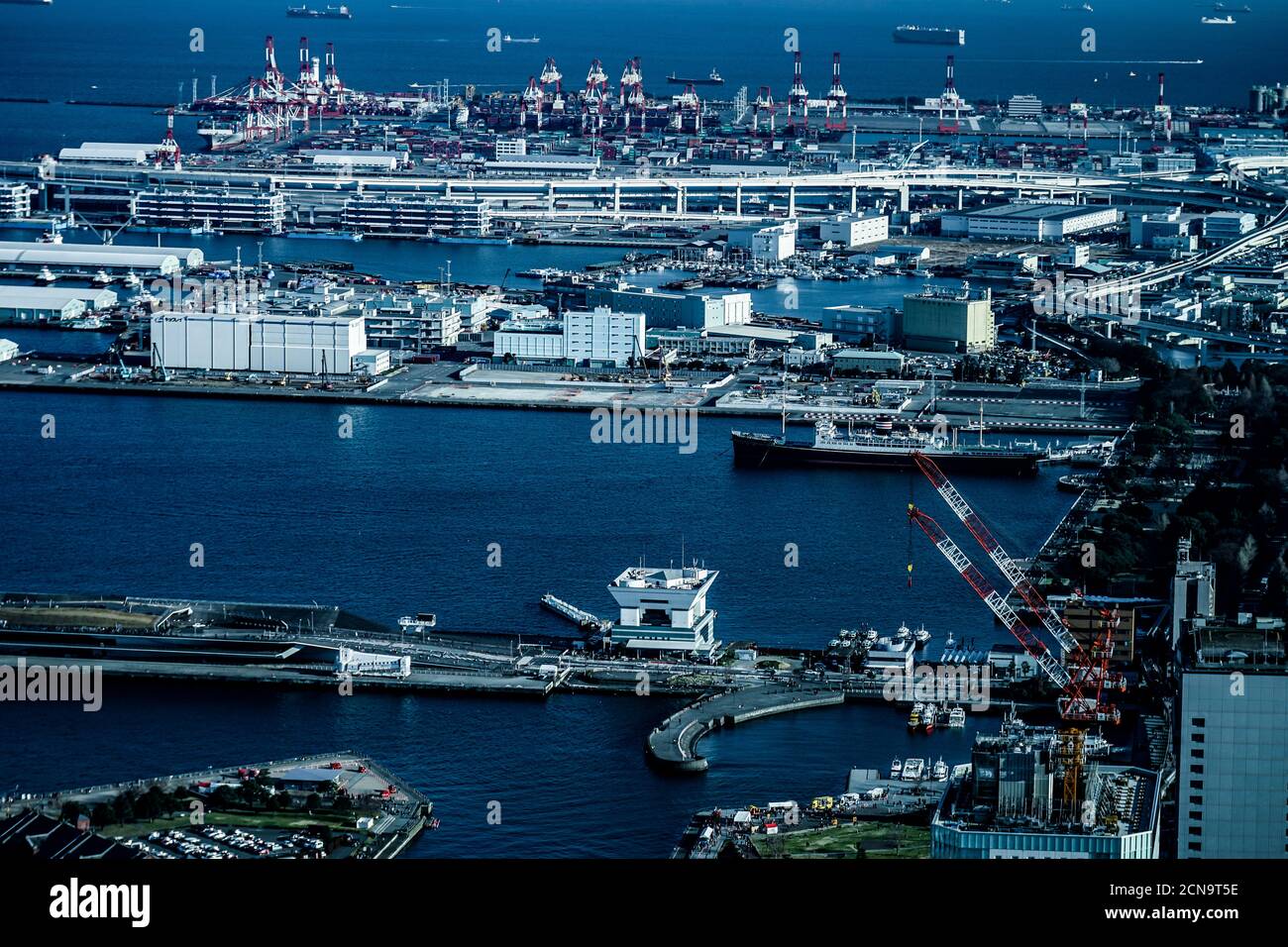 Paysage urbain vu depuis la Tour du site de Yokohama Banque D'Images