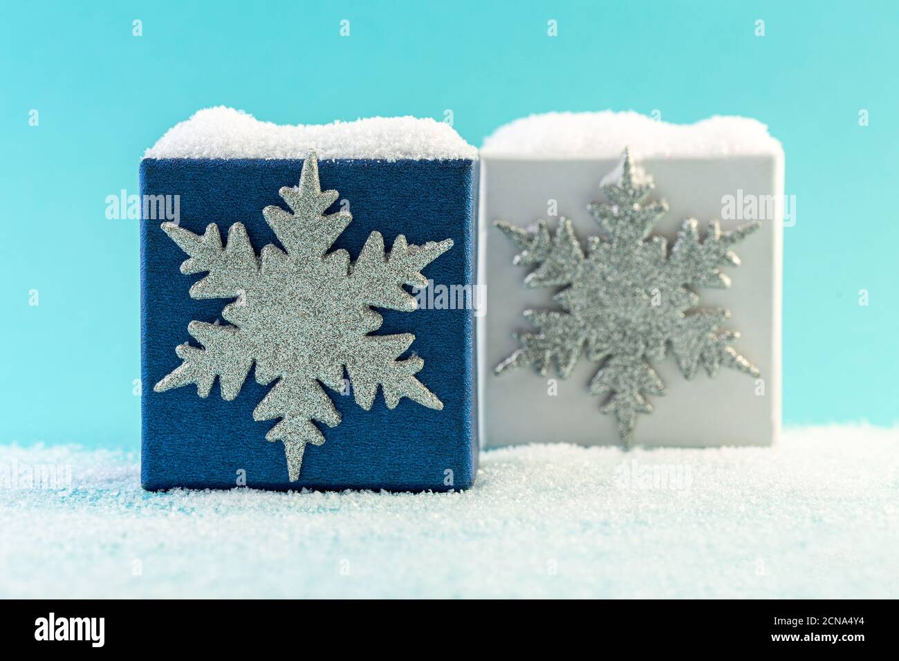 Composition de Noël avec flocons de neige. Banque D'Images