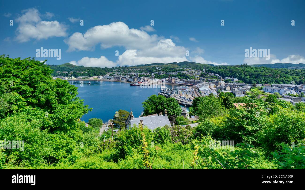 Caledonian Macbrayne traversier de passagers et voiture Isle of Mull arrivant à quai dans le port Oban ARGYLL & BUTE Ecosse de Mull Banque D'Images