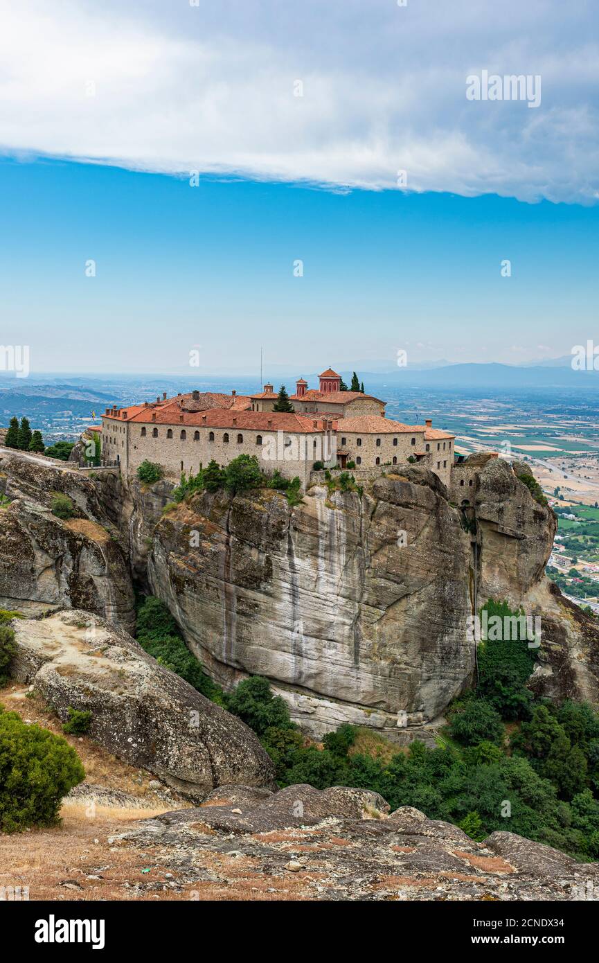 Monastère Saint de Saint-Étienne, site classé au patrimoine mondial de l'UNESCO, monastères de Meteora, Grèce, Europe Banque D'Images